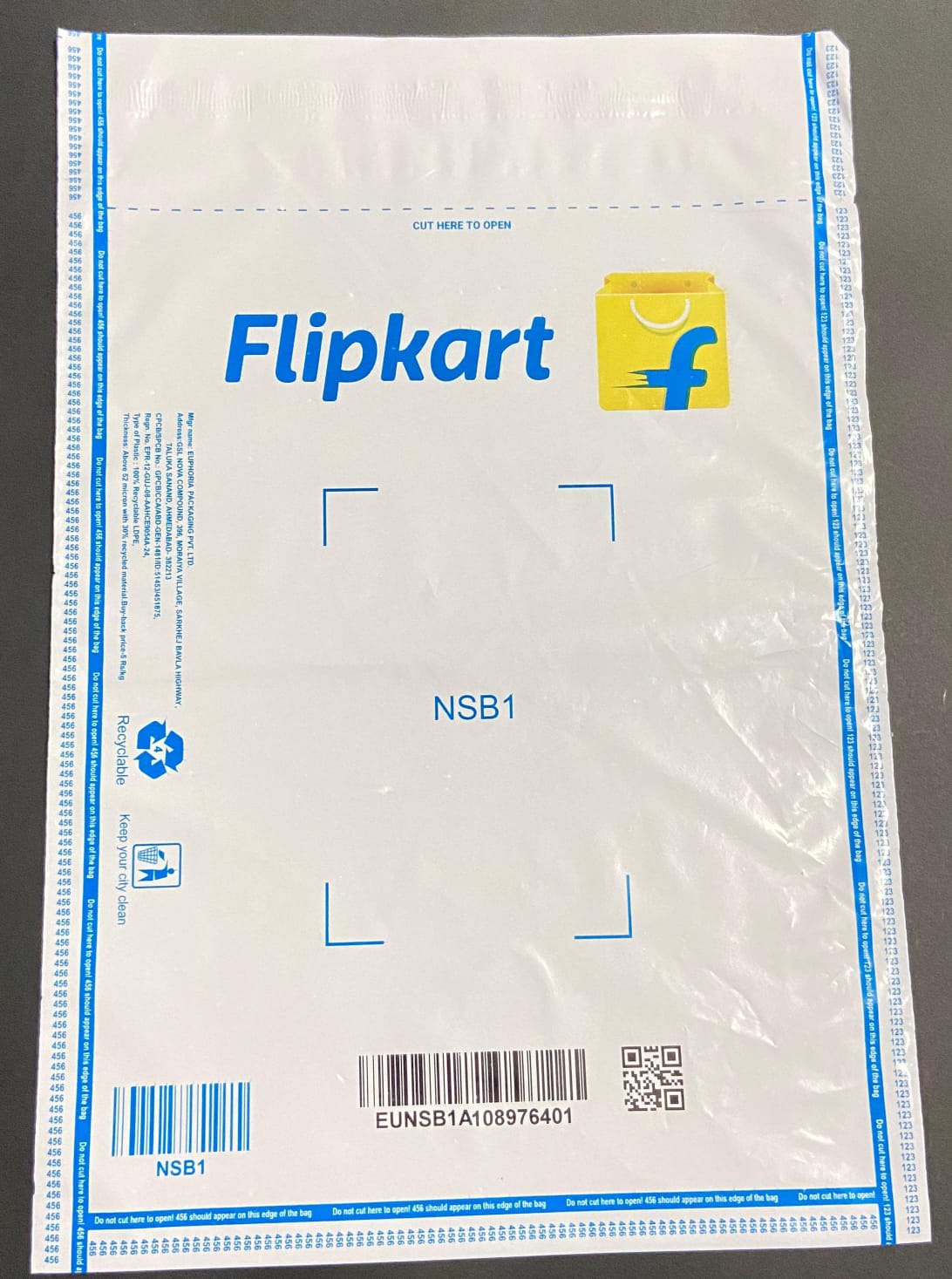Flipkart Barcode Printed Courier Bags - 52 Micron